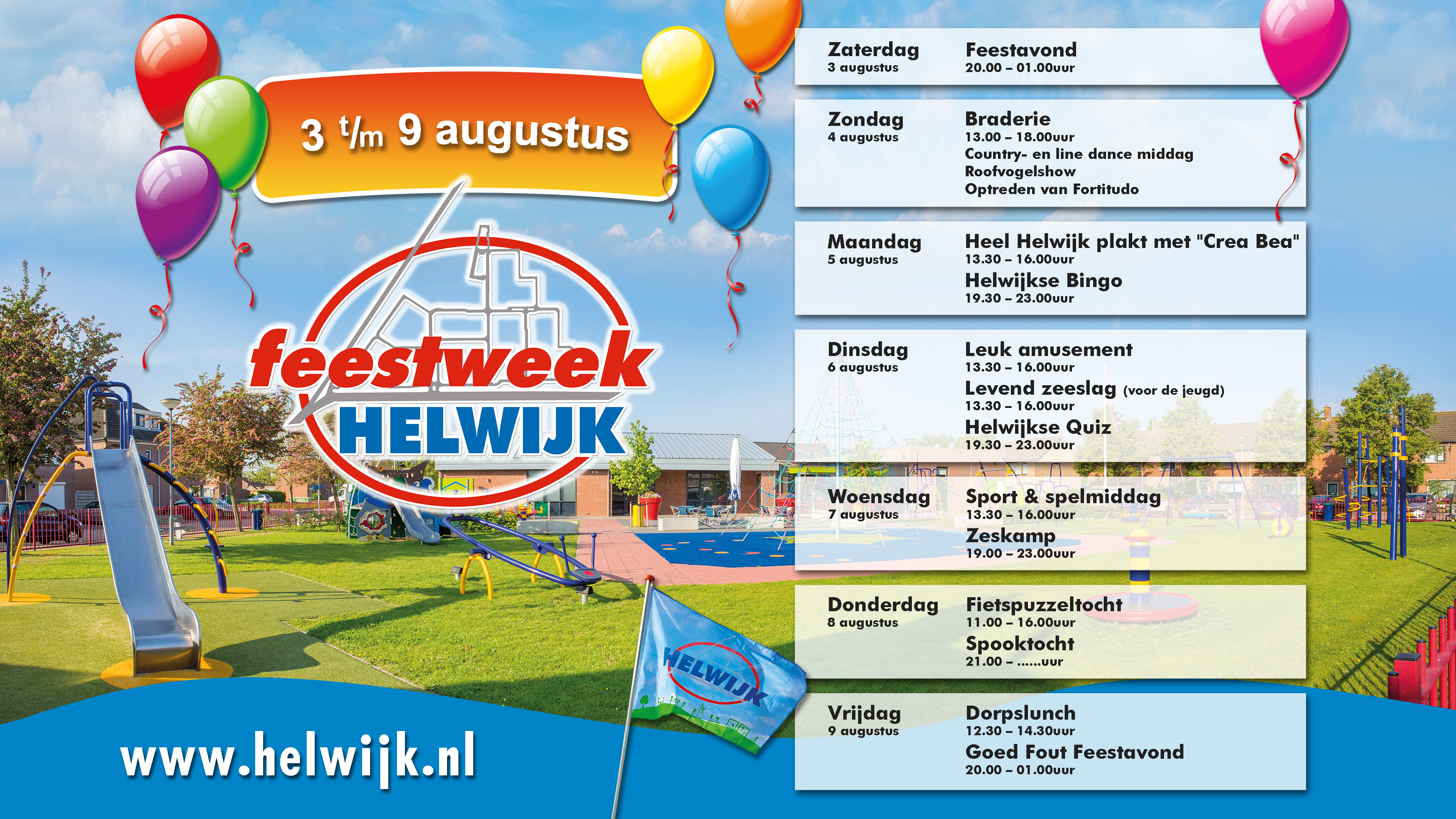 Feestweek Helwijk met braderie en feesttent