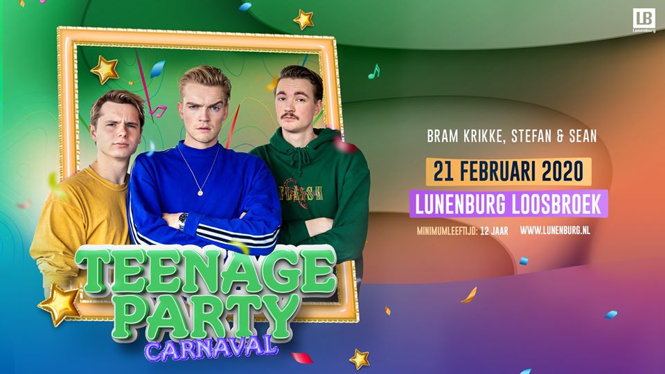 Teenageparty Carnaval met Bram, Stefan & Sean