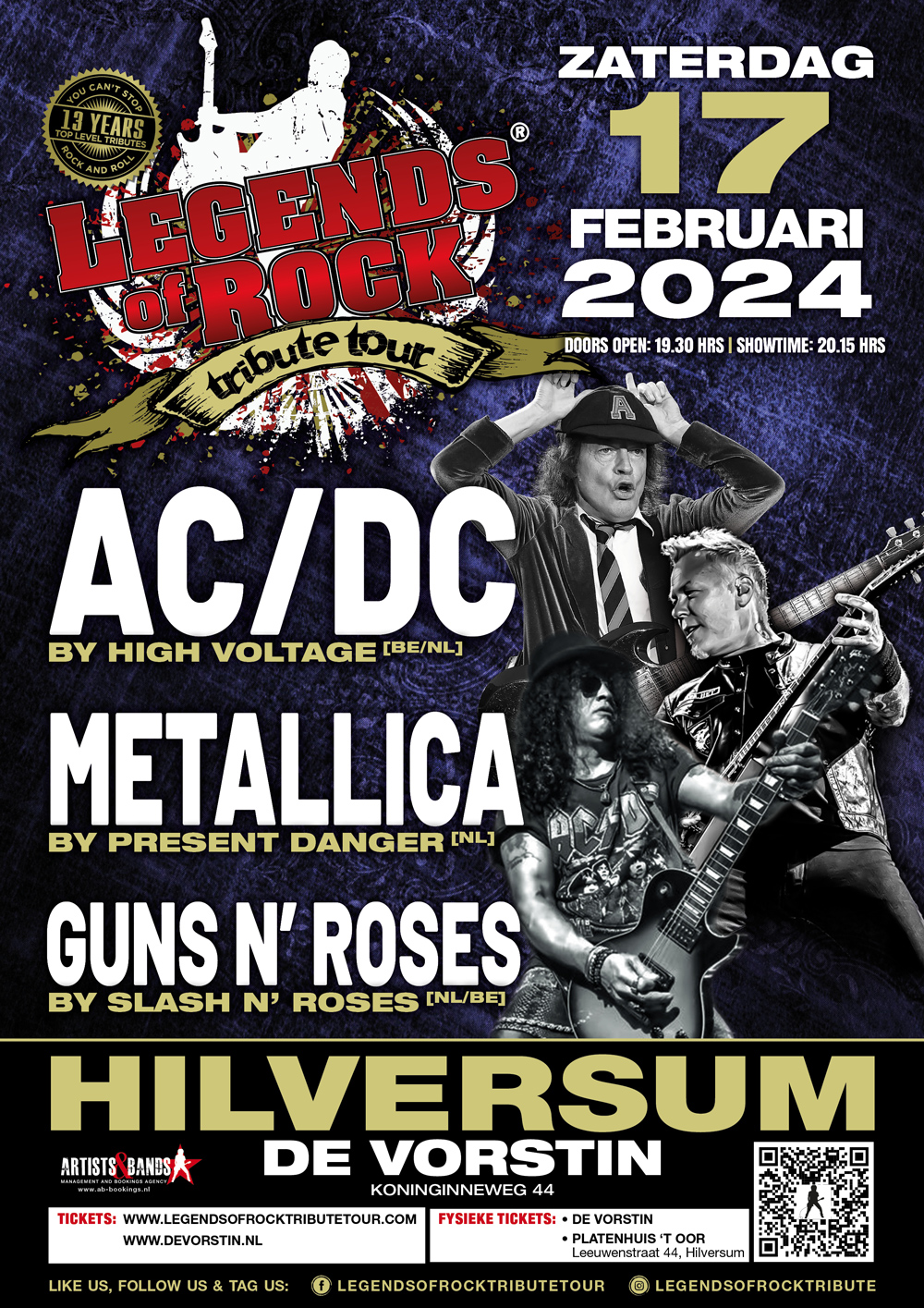 UITVERKOCHT - LEGENDS of ROCK Tribute Tour in De Vorstin Hilversum op 17-2-2024