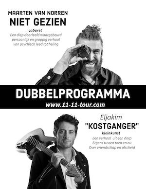 “Dubbelprogramma cabaret en kleinkunst” door Maarten van Norren en Eljakim van der Sande