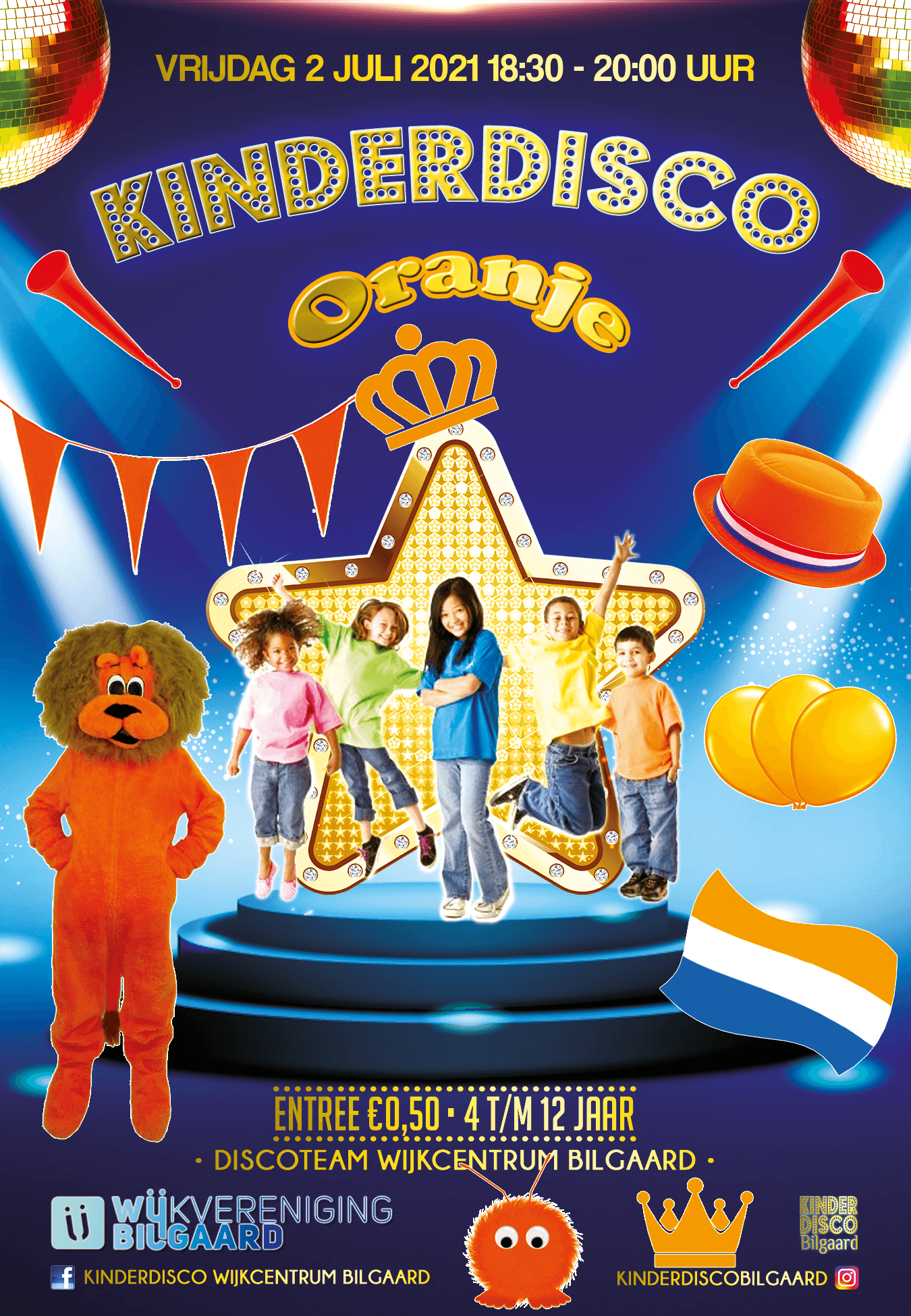 Oranje Kinderdisco Bilgaard