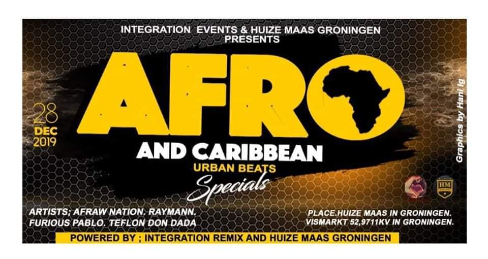 AFRO & Caribbean URBAN Beats, Club Huize Maas, Groningen.