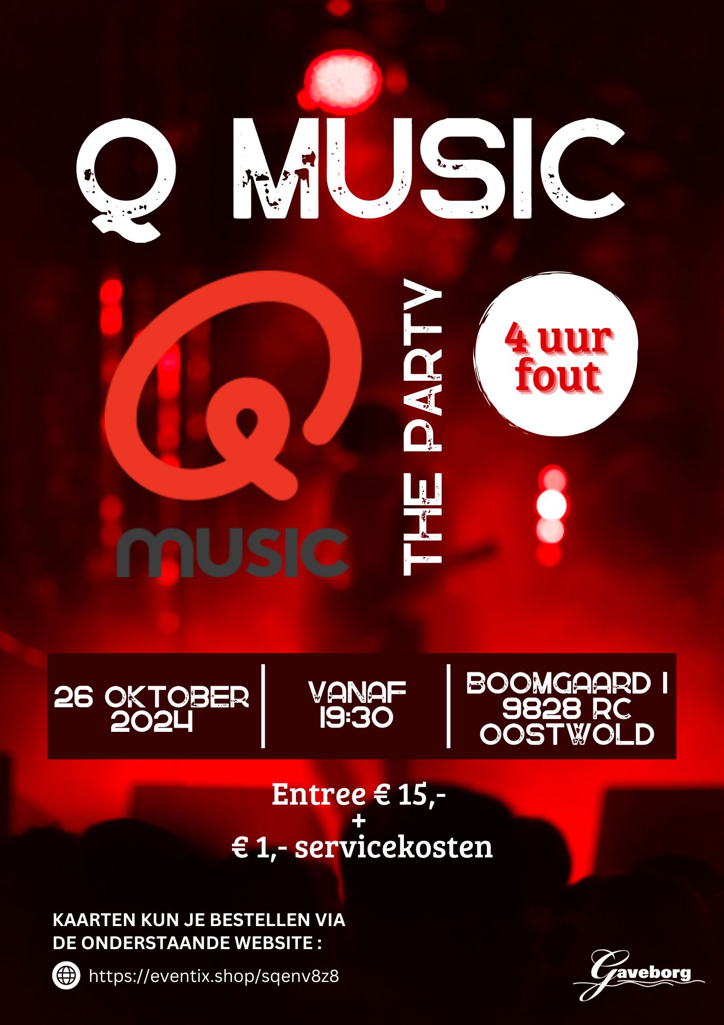 Qmusic the party 4 uur fout